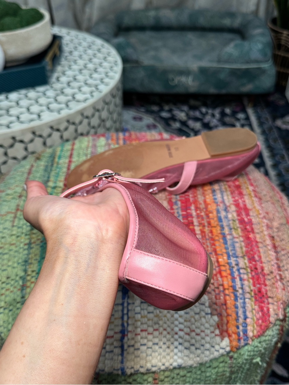 🌸 MOST WANTED Steve Madden Pink Dreaming Beaded Mary Jane Flats 🌸 - Picture 8 of 9